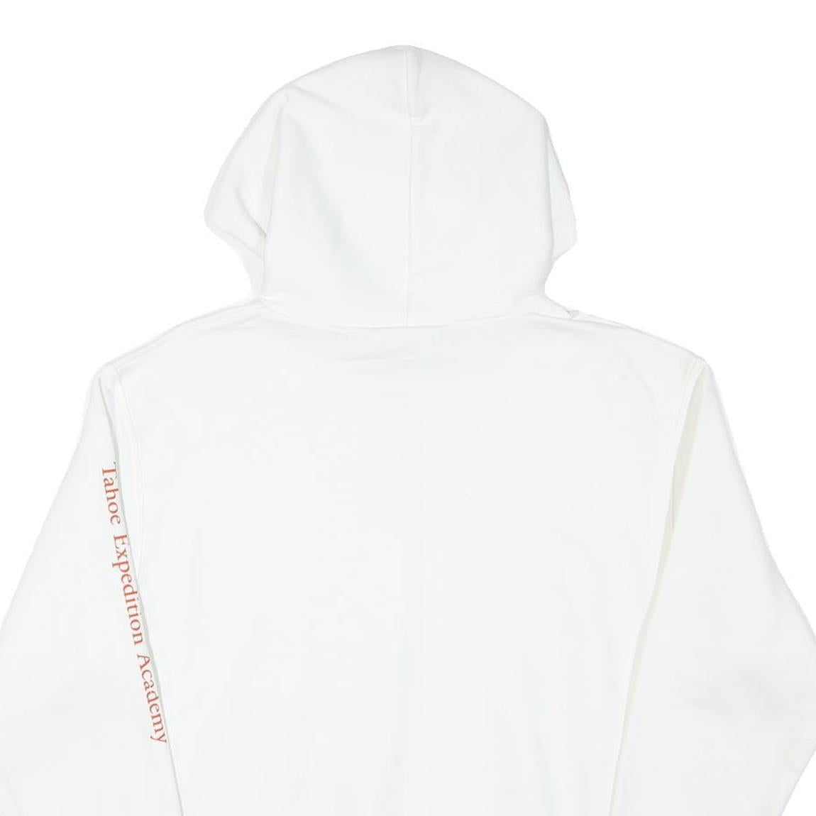 CHAMPION Mens White Pullover Hoodie M Cotton Blend Logo Print
