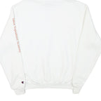 CHAMPION Mens White Pullover Hoodie M Cotton Blend Logo Print