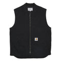 CARHARTT WIP Classic Vest Mens Black Cotton Blend Zip Jacket L Plain Workwear