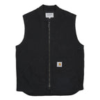 CARHARTT WIP Classic Vest Mens Black Cotton Blend Zip Jacket L Plain Workwear
