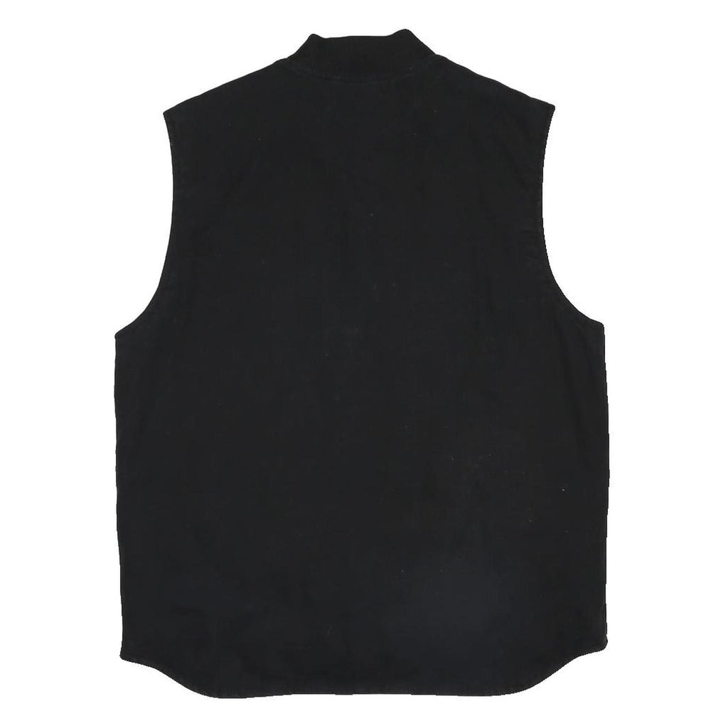 CARHARTT WIP Classic Vest Mens Black Cotton Blend Zip Jacket L Plain Workwear