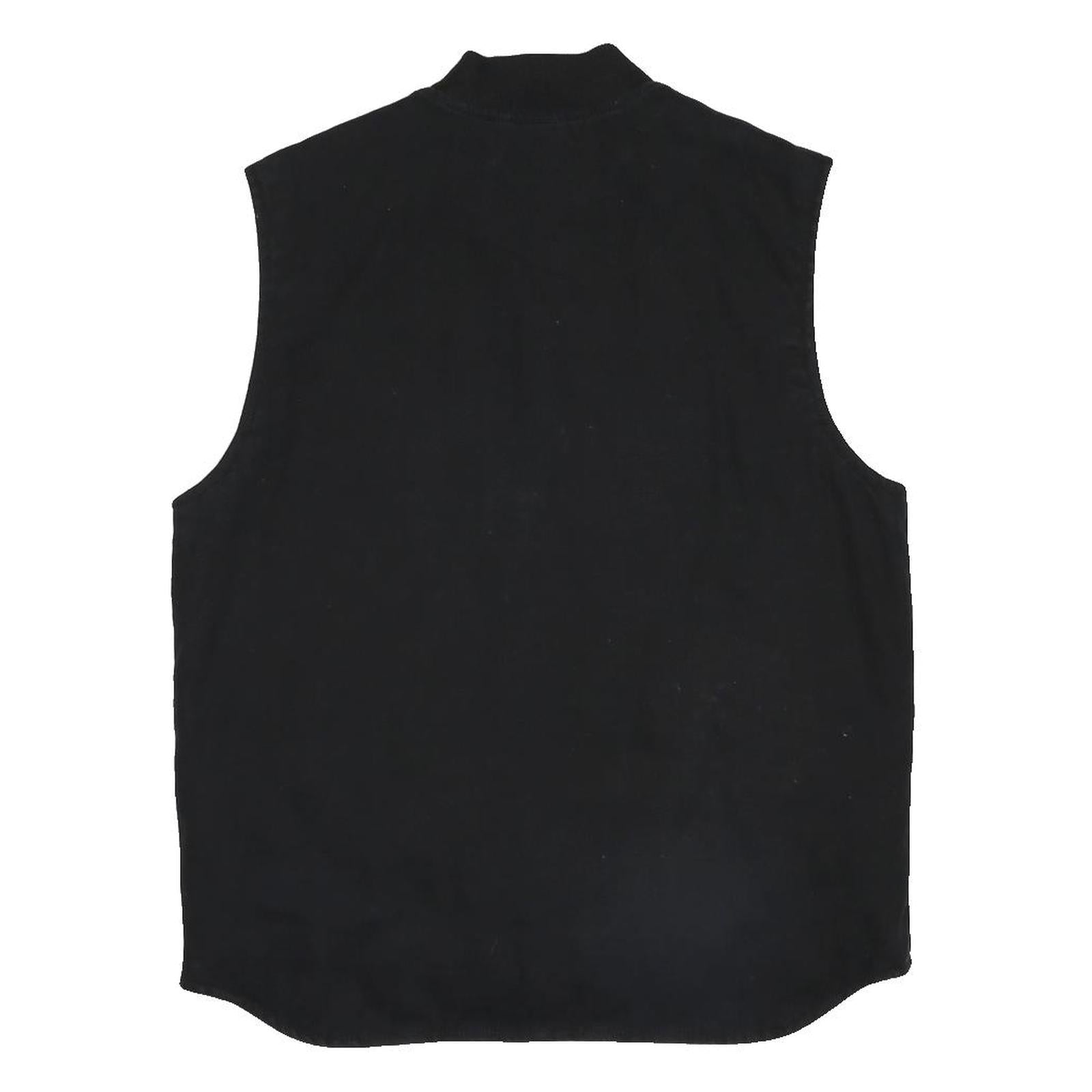 CARHARTT WIP Classic Vest Mens Black Cotton Blend Zip Jacket L Plain Workwear