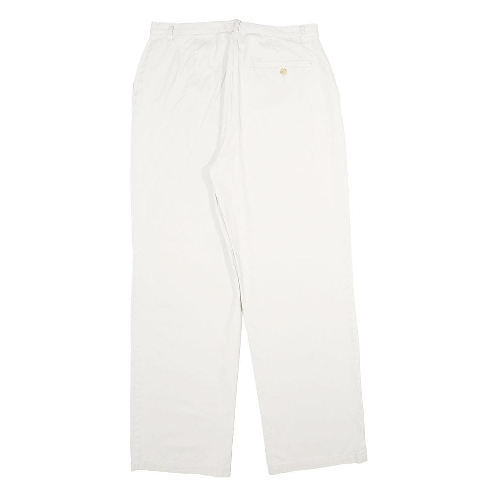 CASLON Womens Cotton Blend White Regular Straight Trousers W30 L31 Casual