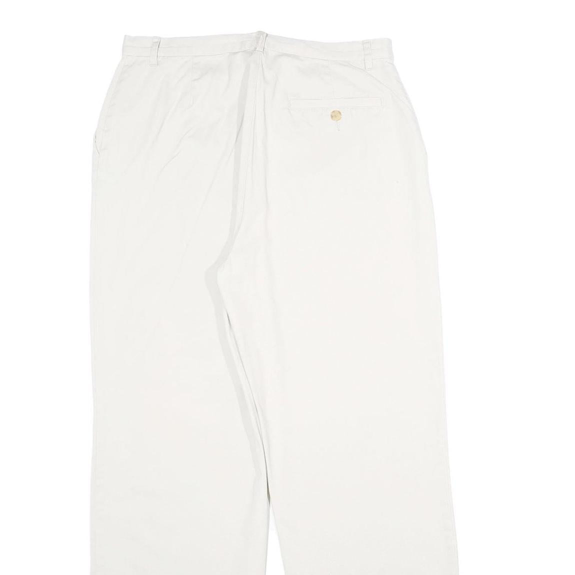 CASLON Womens Cotton Blend White Regular Straight Trousers W30 L31 Casual