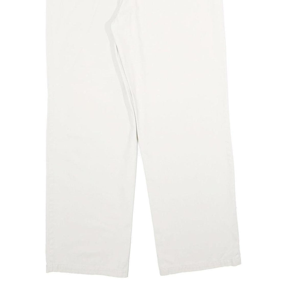 CASLON Womens Cotton Blend White Regular Straight Trousers W30 L31 Casual