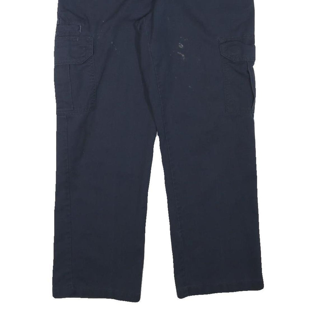 DICKIES Mens Cotton Blend Navy Regular Straight Trousers W32 L28 Workwear Cargo