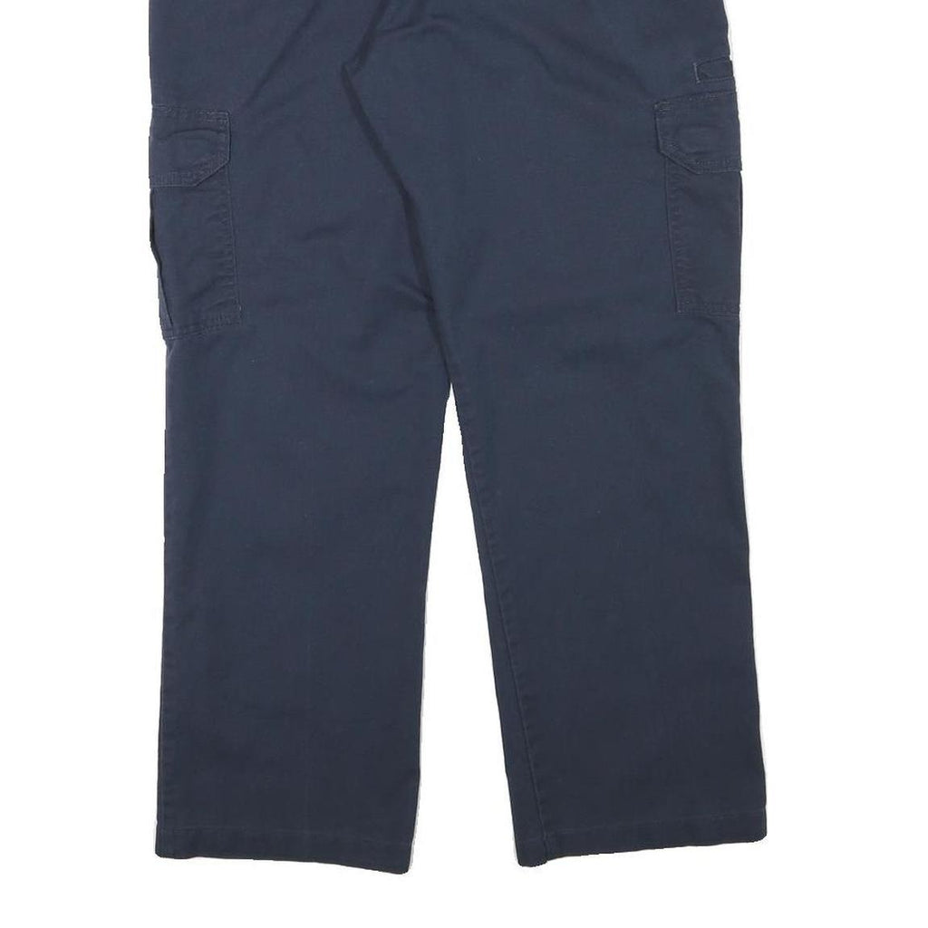 DICKIES Mens Cotton Blend Navy Regular Straight Trousers W32 L28 Workwear Cargo