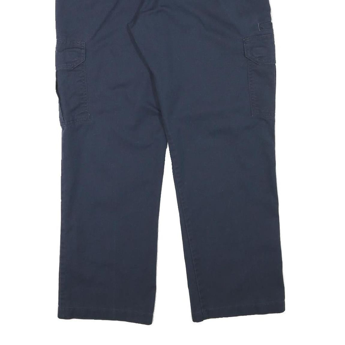 DICKIES Mens Cotton Blend Navy Regular Straight Trousers W32 L28 Workwear Cargo