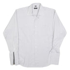 PAUL SMITH Mens White Patterned Cotton Blend Shirt M Formal Long Sleeve Button
