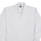 PAUL SMITH Mens White Patterned Cotton Blend Shirt M Formal Long Sleeve Button