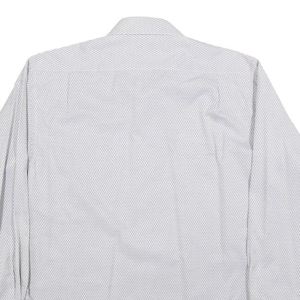PAUL SMITH Mens White Patterned Cotton Blend Shirt M Formal Long Sleeve Button