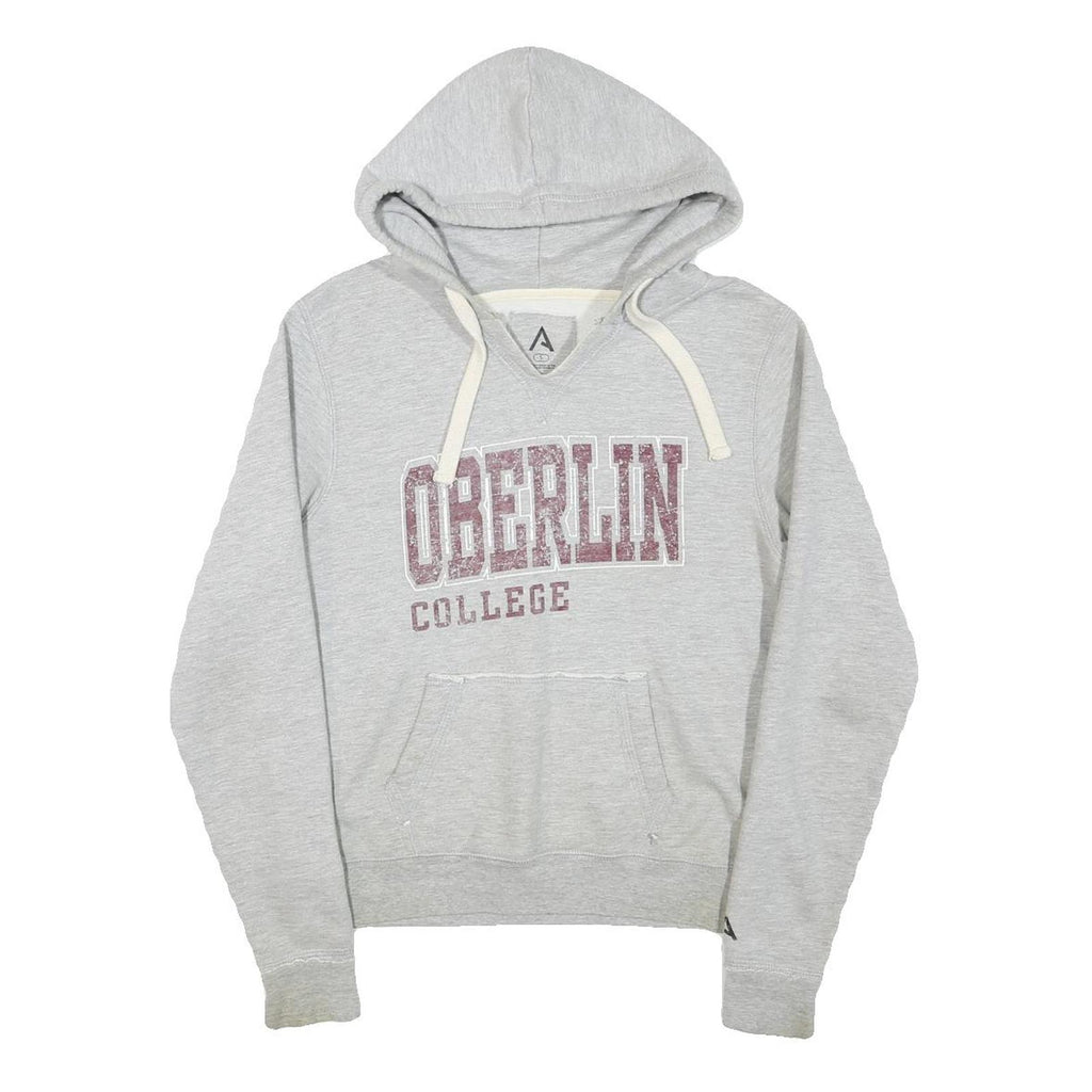 A Womens Grey Oberlin College Pullover Hoodie S Cotton Blend Casual