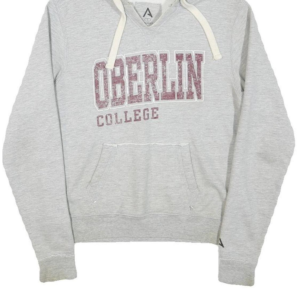 A Womens Grey Oberlin College Pullover Hoodie S Cotton Blend Casual
