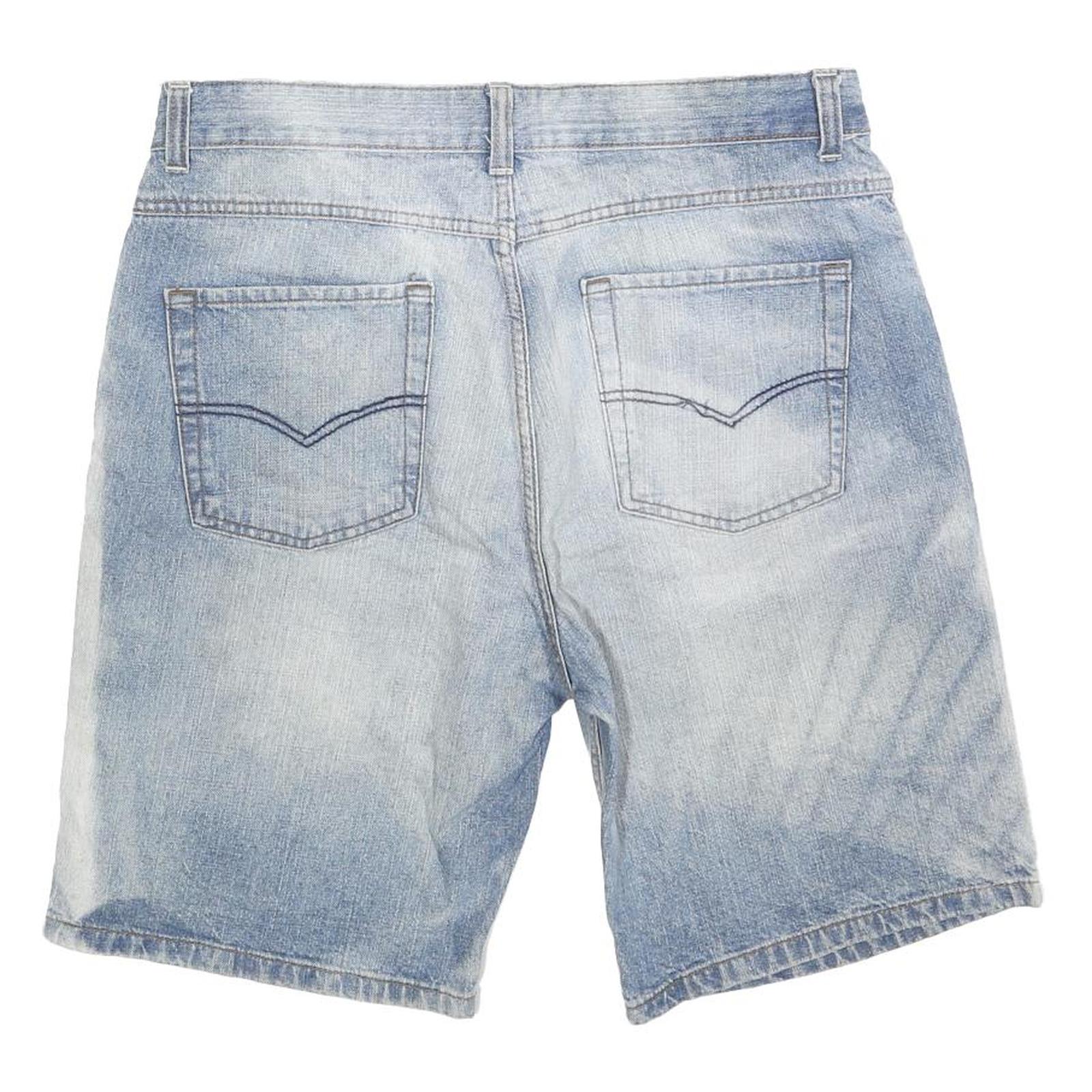 TWEED RIVER Mens Denim Light Blue Cotton Blend Casual Shorts L W36 Relaxed Fit