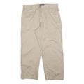 CHAPS Mens Cotton Blend Beige Regular Fit Straight Leg Trousers W38 L30 Casual