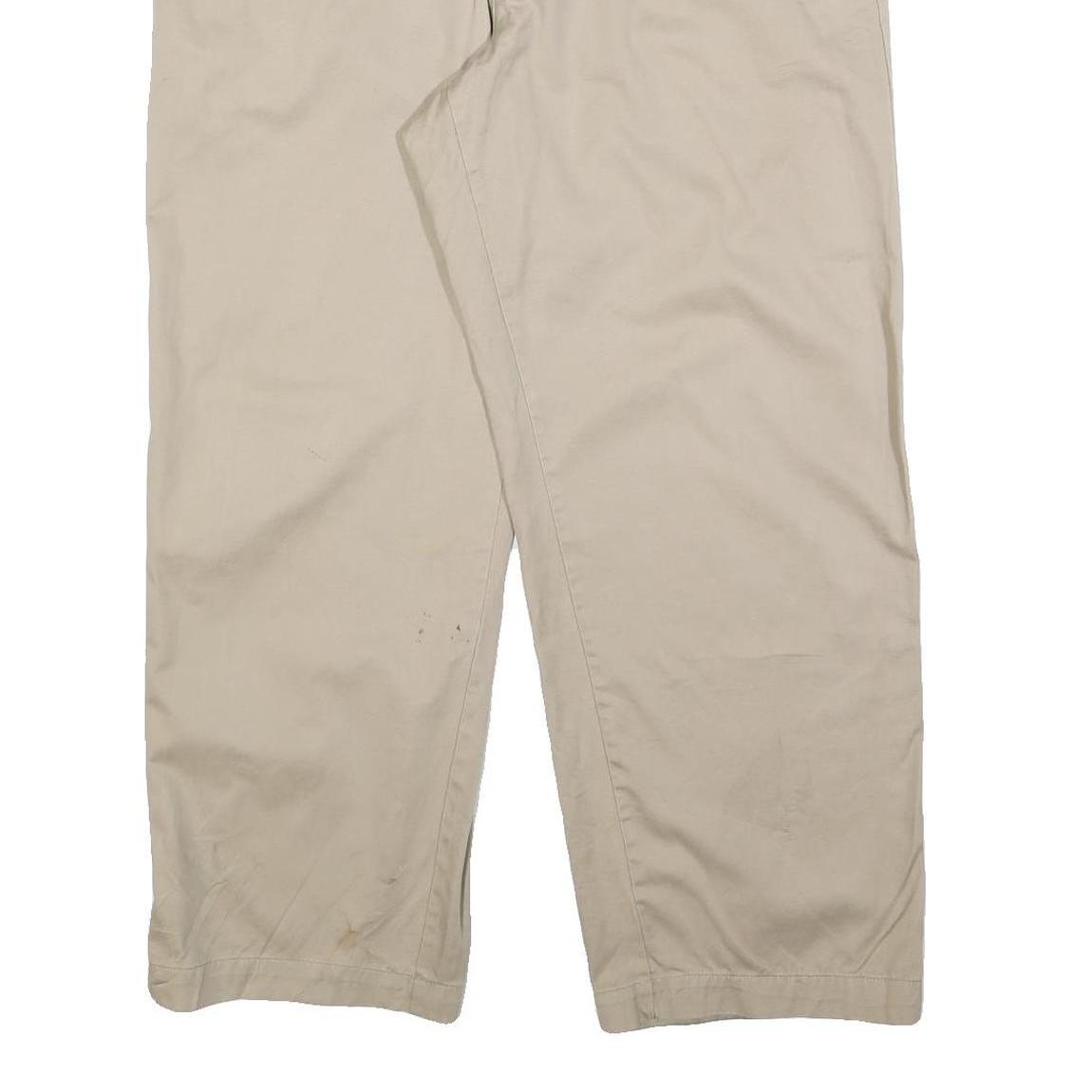 CHAPS Mens Cotton Blend Beige Regular Fit Straight Leg Trousers W38 L30 Casual