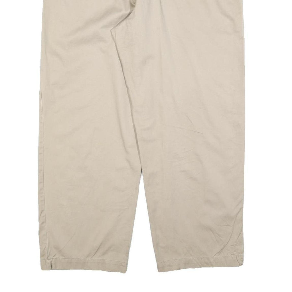 CHAPS Mens Cotton Blend Beige Regular Fit Straight Leg Trousers W38 L30 Casual
