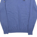 DIESEL Mens Blue Plain V-Neck Basic Knit Pullover Jumper 2XL Cotton Blend