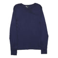 NOBODY'S CHILD Womens Navy Plain Cotton Blend Basic Knit Crew Neck Jumper UK 14