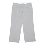 GUESS JEANS Capri Cropped Womens Grey Pinstripe Casual Trousers S W27 Stylish