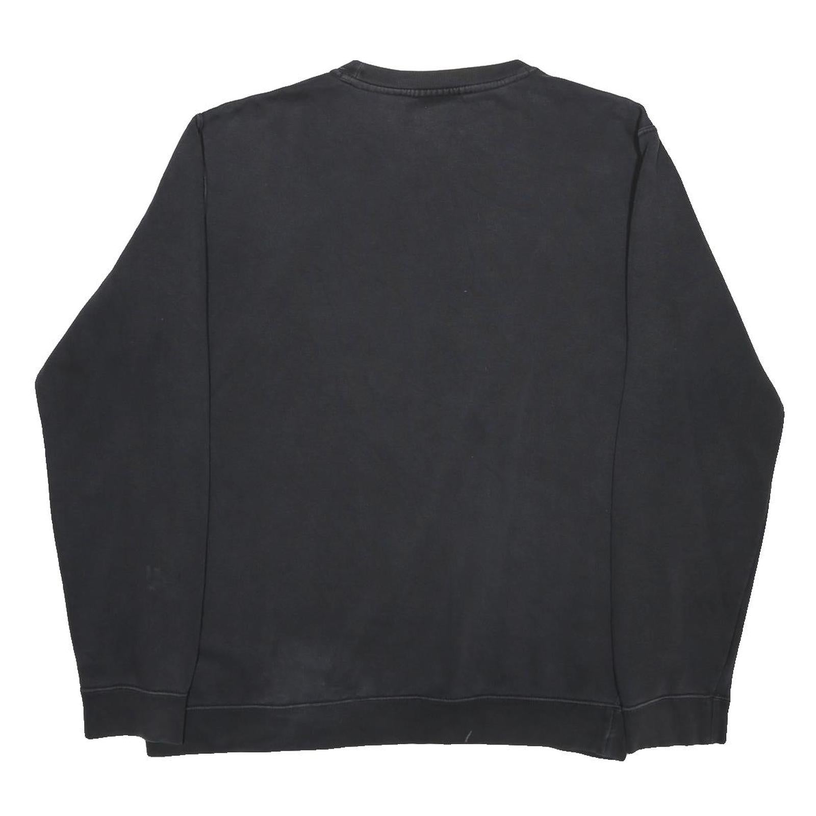 NIKE Mens Black Cotton Blend Crew Neck L Sweatshirt Classic Logo Pullover