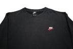 NIKE Mens Black Cotton Blend Crew Neck L Sweatshirt Classic Logo Pullover