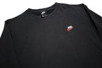 NIKE Mens Black Cotton Blend Crew Neck L Sweatshirt Classic Logo Pullover