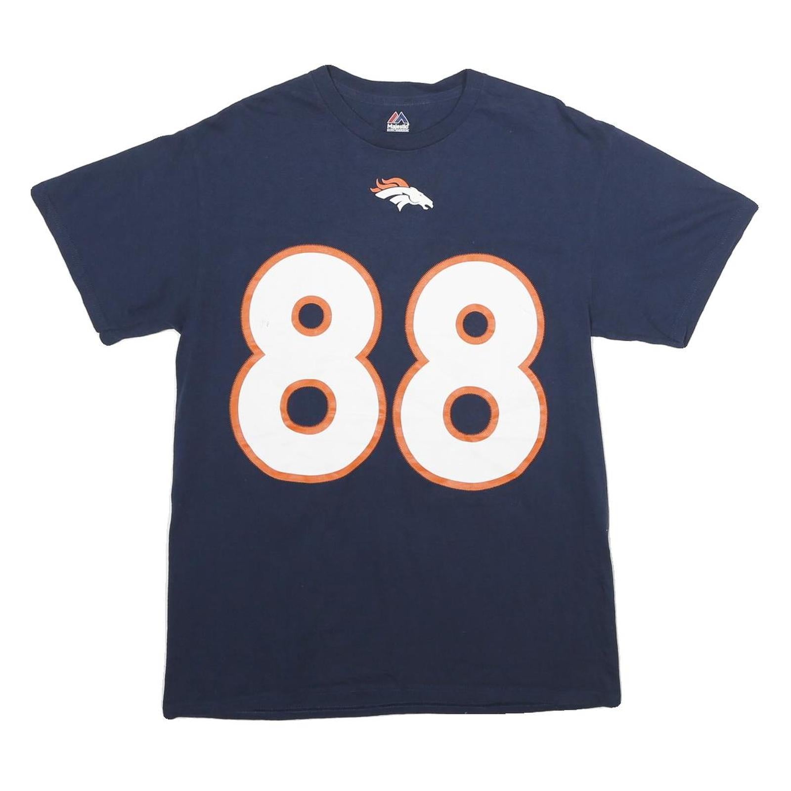 MAJESTIC Mens Blue Denver Broncos Graphic T-Shirt M Short Sleeve Crew Neck NFL