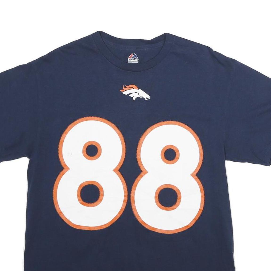 MAJESTIC Mens Blue Denver Broncos Graphic T-Shirt M Short Sleeve Crew Neck NFL