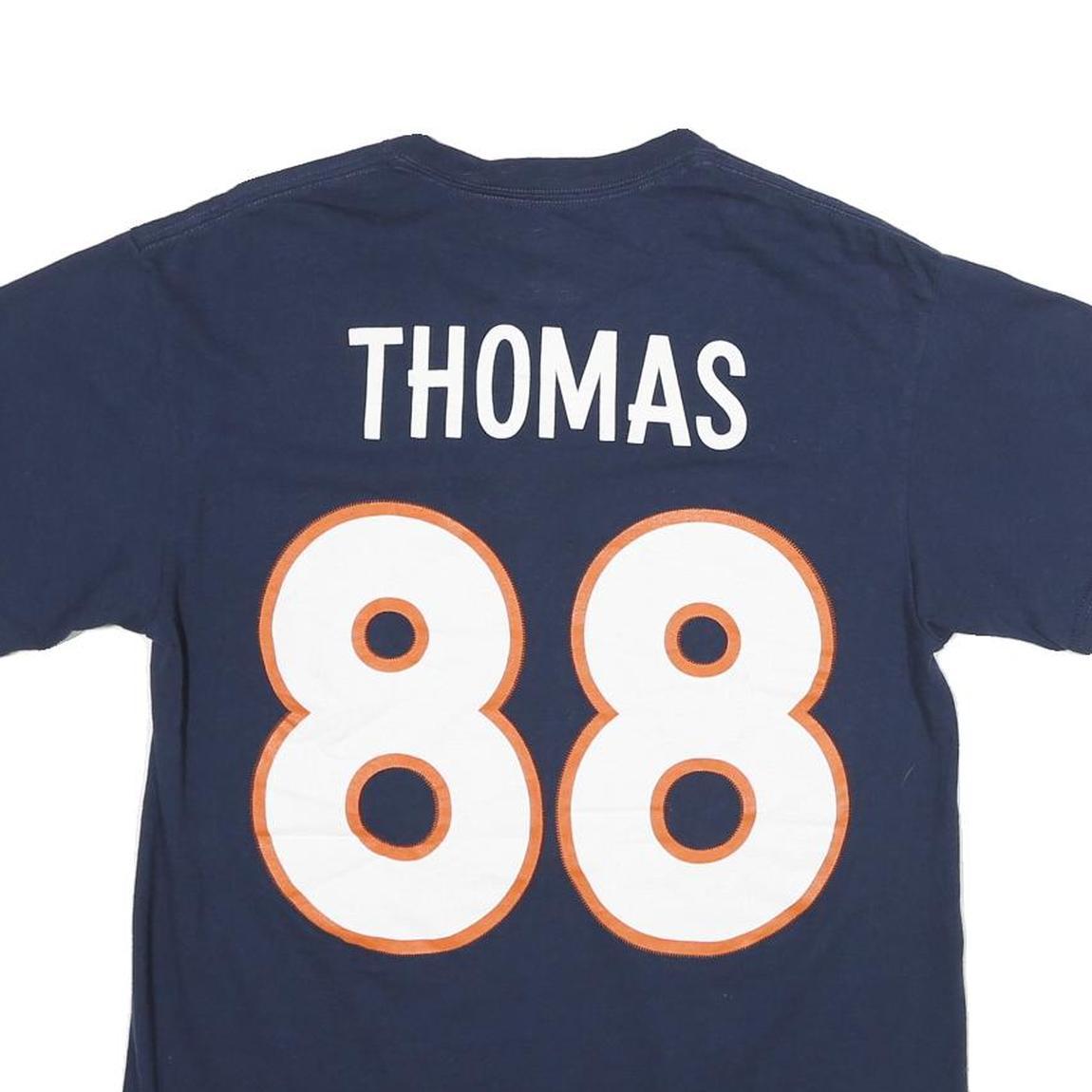 MAJESTIC Mens Blue Denver Broncos Graphic T-Shirt M Short Sleeve Crew Neck NFL