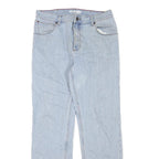 WRANGLER Mens Jeans Blue Regular Straight Denim Light W32 L31 Cotton Blend Zip