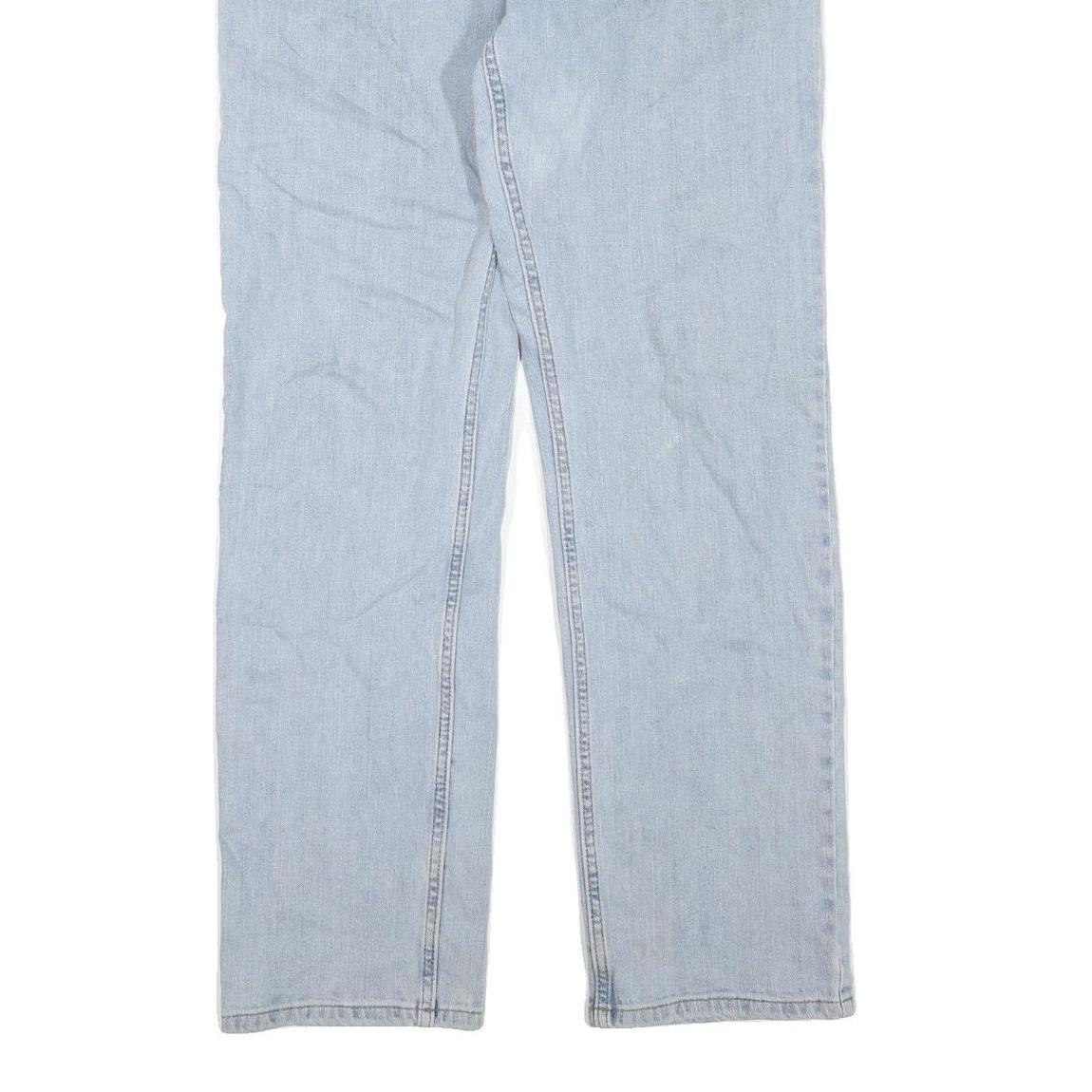 WRANGLER Mens Jeans Blue Regular Straight Denim Light W32 L31 Cotton Blend Zip