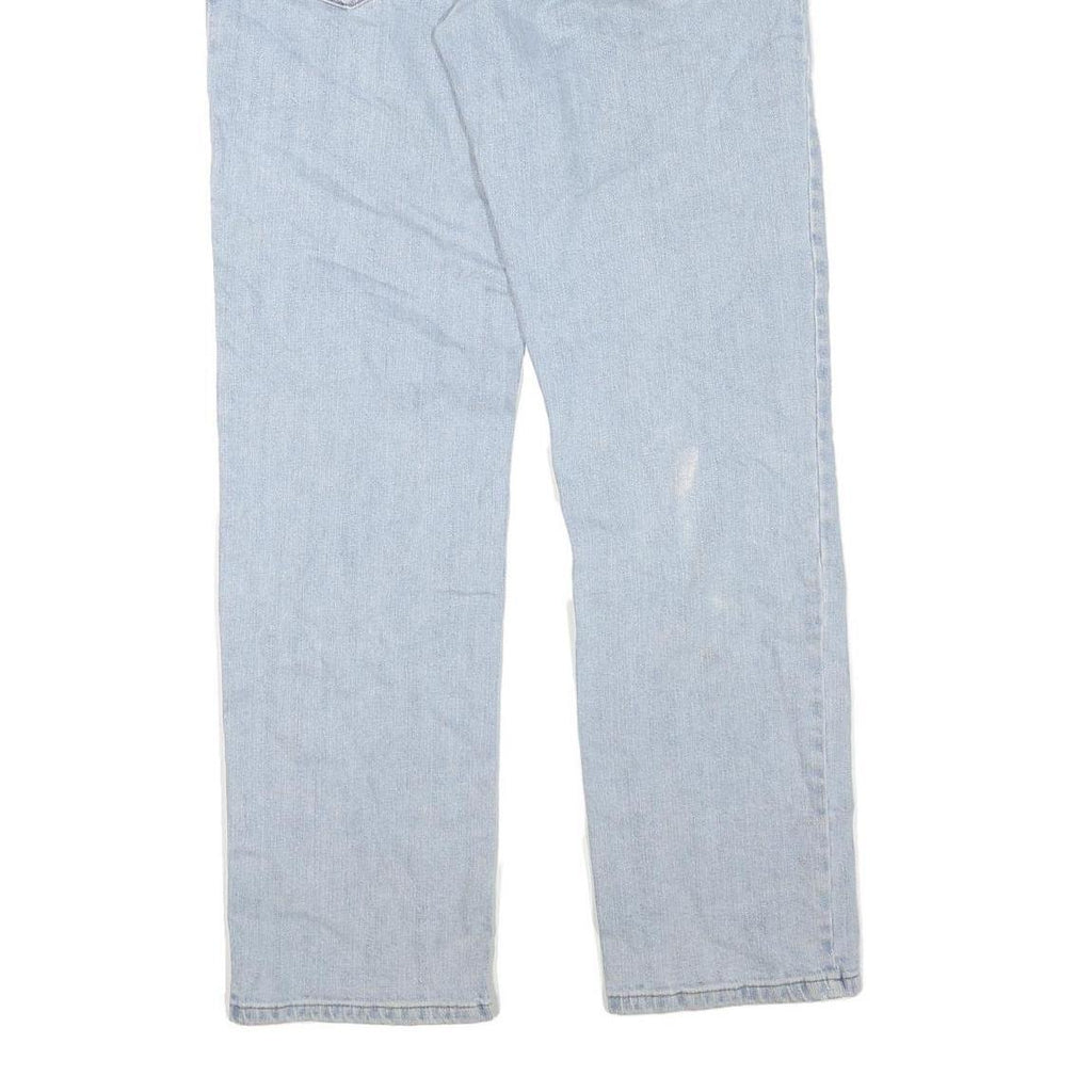 WRANGLER Mens Jeans Blue Regular Straight Denim Light W32 L31 Cotton Blend Zip