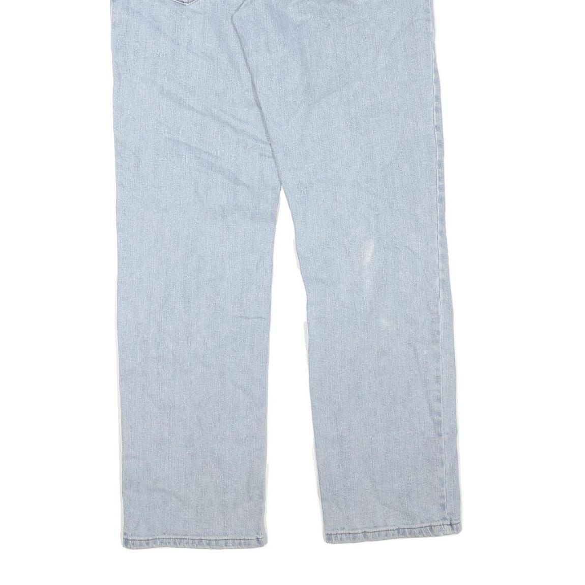 WRANGLER Mens Jeans Blue Regular Straight Denim Light W32 L31 Cotton Blend Zip