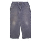 CARHARTT Carpenter Mens Jeans Green Relaxed Straight Stone Wash W38 L30