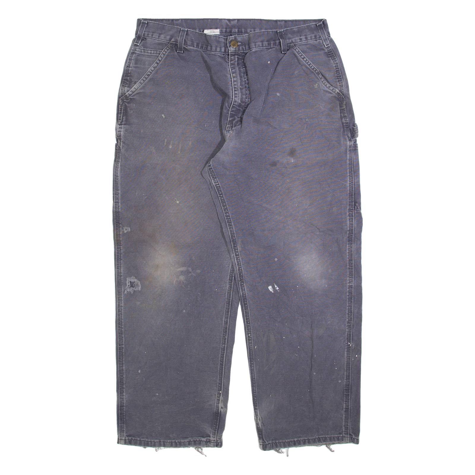 CARHARTT Carpenter Mens Jeans Green Relaxed Straight Stone Wash W38 L30
