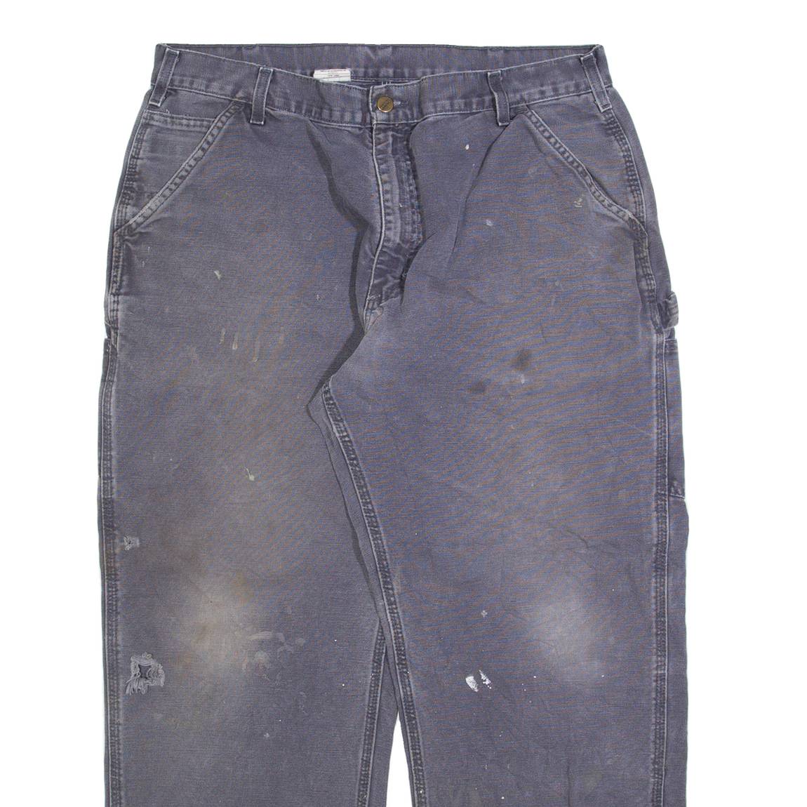 CARHARTT Carpenter Mens Jeans Green Relaxed Straight Stone Wash W38 L30