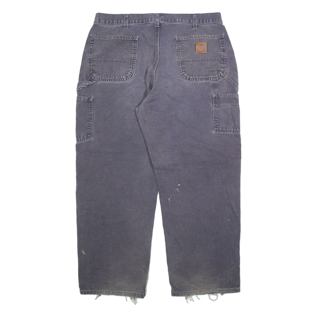 CARHARTT Carpenter Mens Jeans Green Relaxed Straight Stone Wash W38 L30