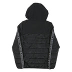 CHAMPION Mens Black Zip Jacket XS Polyester Blend Puffer Logo Tape Hooded