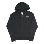 REEBOK Womens Black Cotton Blend Full Zip Hoodie S Gym Sports Casual Sweatshirt
