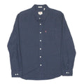 LEVI'S Mens Blue Slim Fit Shirt L Cotton Blend Button Down Small Geometric Print