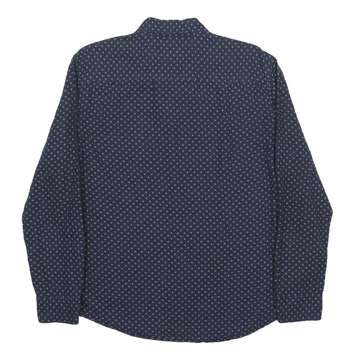 LEVI'S Mens Blue Slim Fit Shirt L Cotton Blend Button Down Small Geometric Print