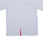 TOMMY HILFIGER Mens Blue & White Check Shirt S Short Sleeve Button Casual
