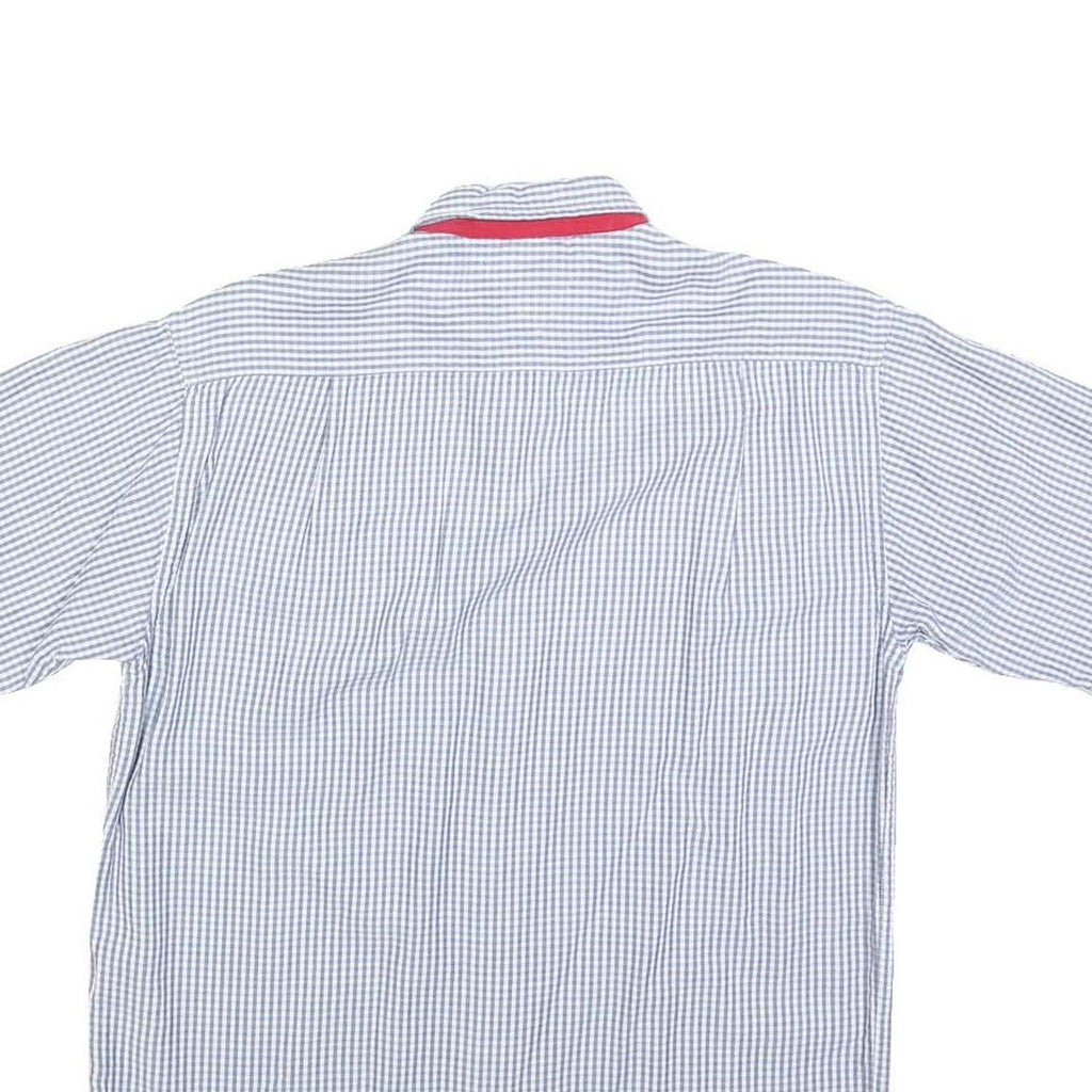 TOMMY HILFIGER Mens Blue & White Check Shirt S Short Sleeve Button Casual