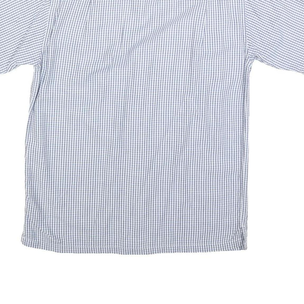 TOMMY HILFIGER Mens Blue & White Check Shirt S Short Sleeve Button Casual