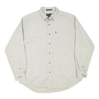 COLOURS Mens White Casual Cotton Blend Button Down Shirt L Long Sleeve