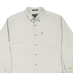 COLOURS Mens White Casual Cotton Blend Button Down Shirt L Long Sleeve