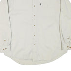 COLOURS Mens White Casual Cotton Blend Button Down Shirt L Long Sleeve