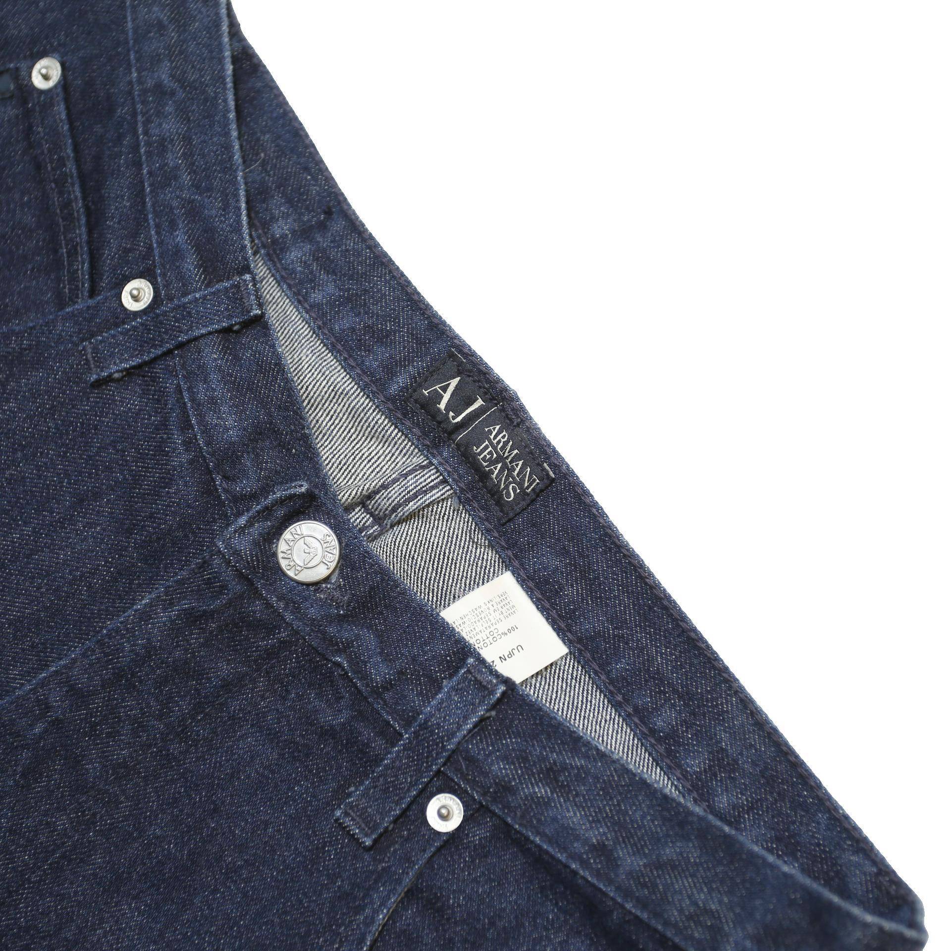 ARMANI JEANS Mens Regular Fit Button Denim Dark Blue Jeans W30 L33 Classic Style