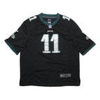 NIKE Mens Black & Green Philadelphia Eagles 11 Wentz Football Shirt 2XL Short